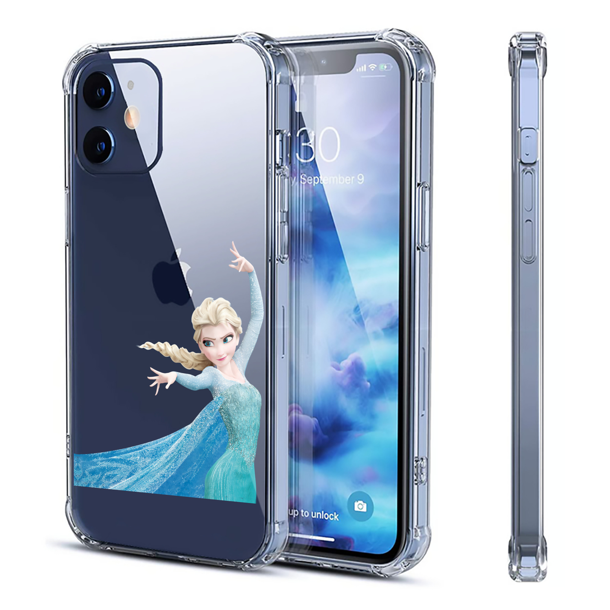 （画像用） アナと雪の女王 アンナ エルサ Frozen Anna Elsa 【iPhone 12シリーズ対応】透明スマホケース（クリアソフトケース）
